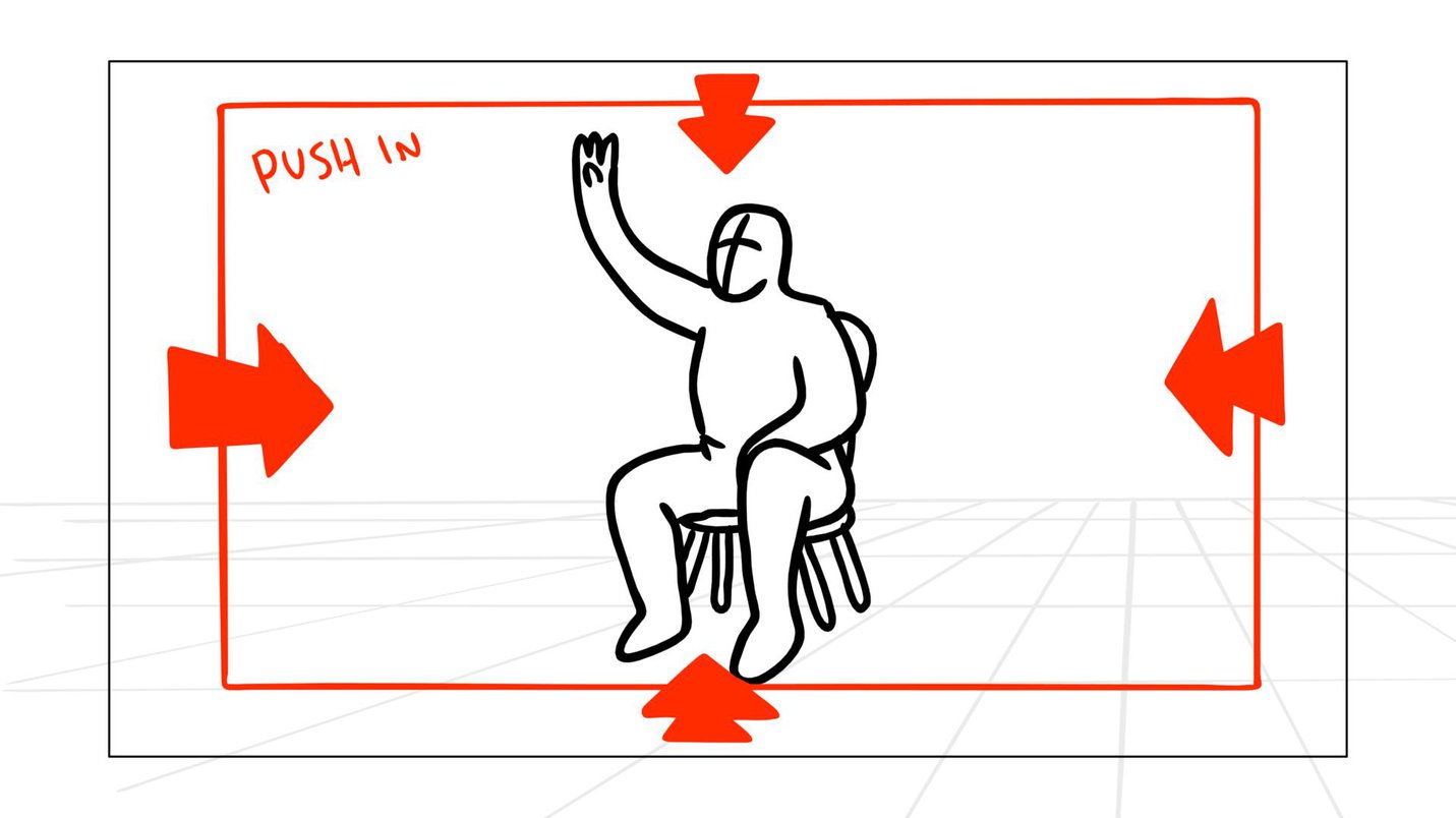 Storyboard arrow push in