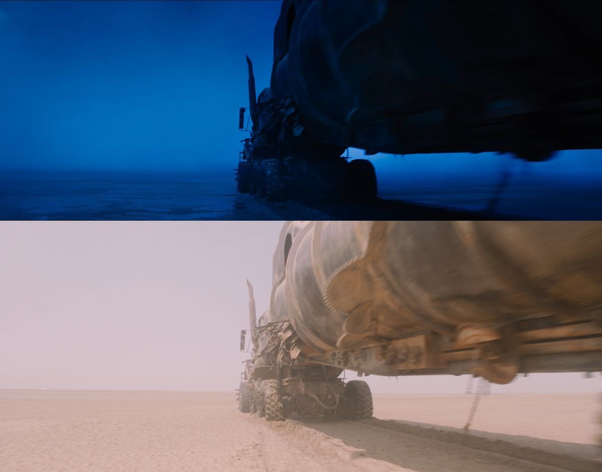 Max Max Fury Road colour grading comparison