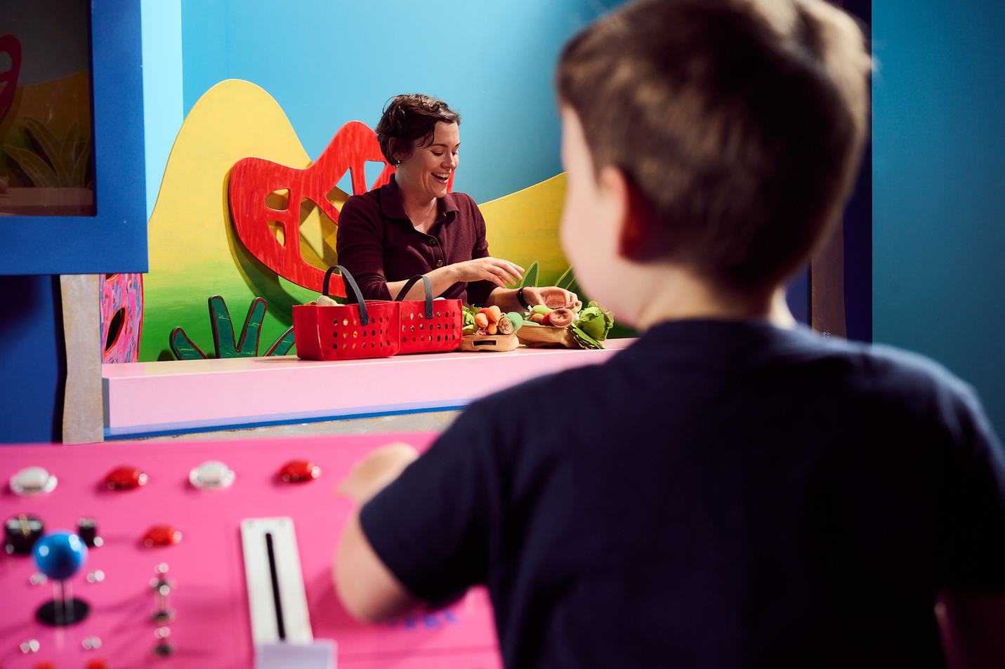 Children playing in the Play School exhibition at ACMI