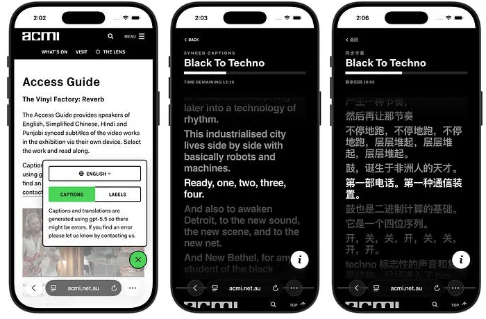 ACMI access captions