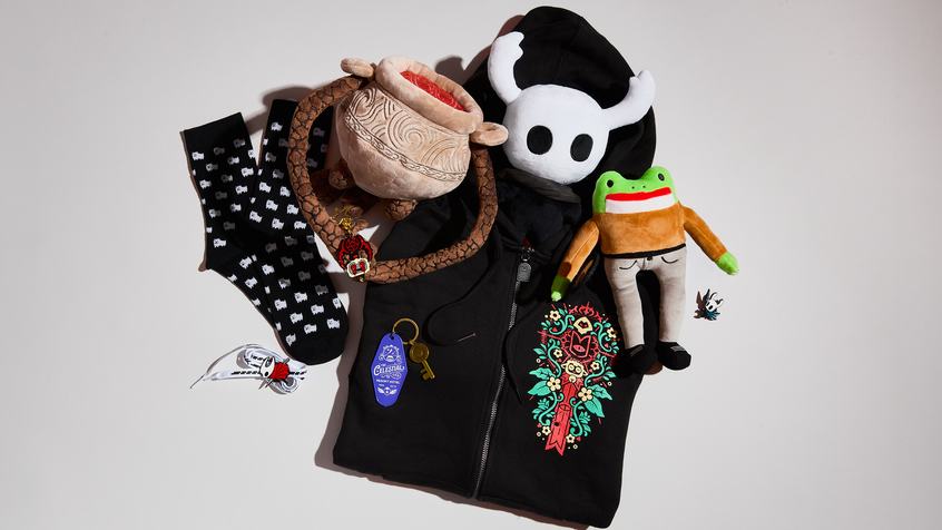 Various videogame merch items available at the ACMI Shop