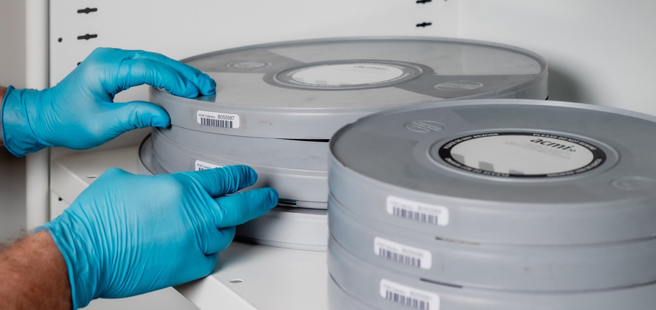 Film cans in storage. Photo by Matto Lucas