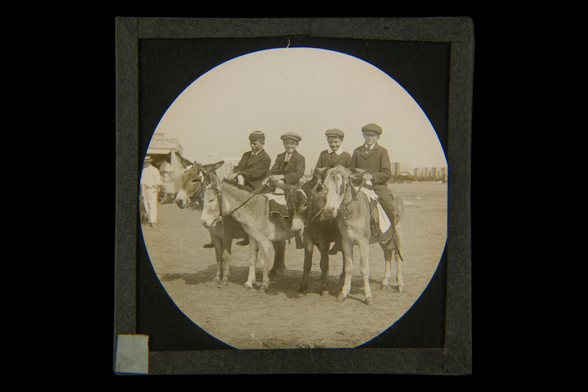 Magic Lantern Slide [Edwardian Boys, Donkey Rides on a Beach] | Maker ...