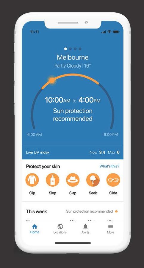 Sunsmart Messaging SunSmart Gobal UV app | SunSmart | 2023 | ACMI collection | ACMI: Your ...