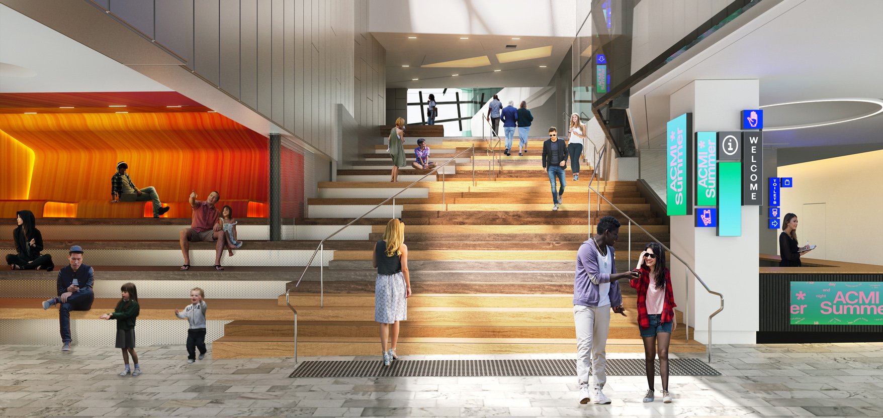 ACMI front entrance render by BKK Architects