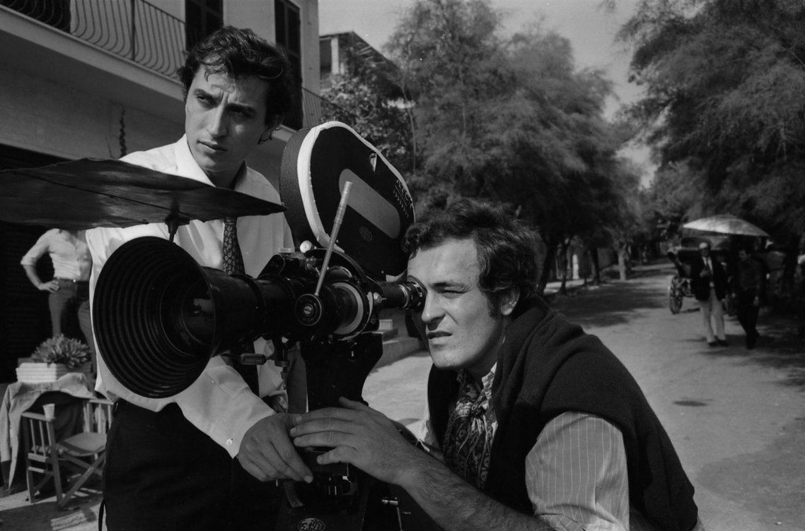 Bernardo Bertolucci on set of The Conformist (1970)
