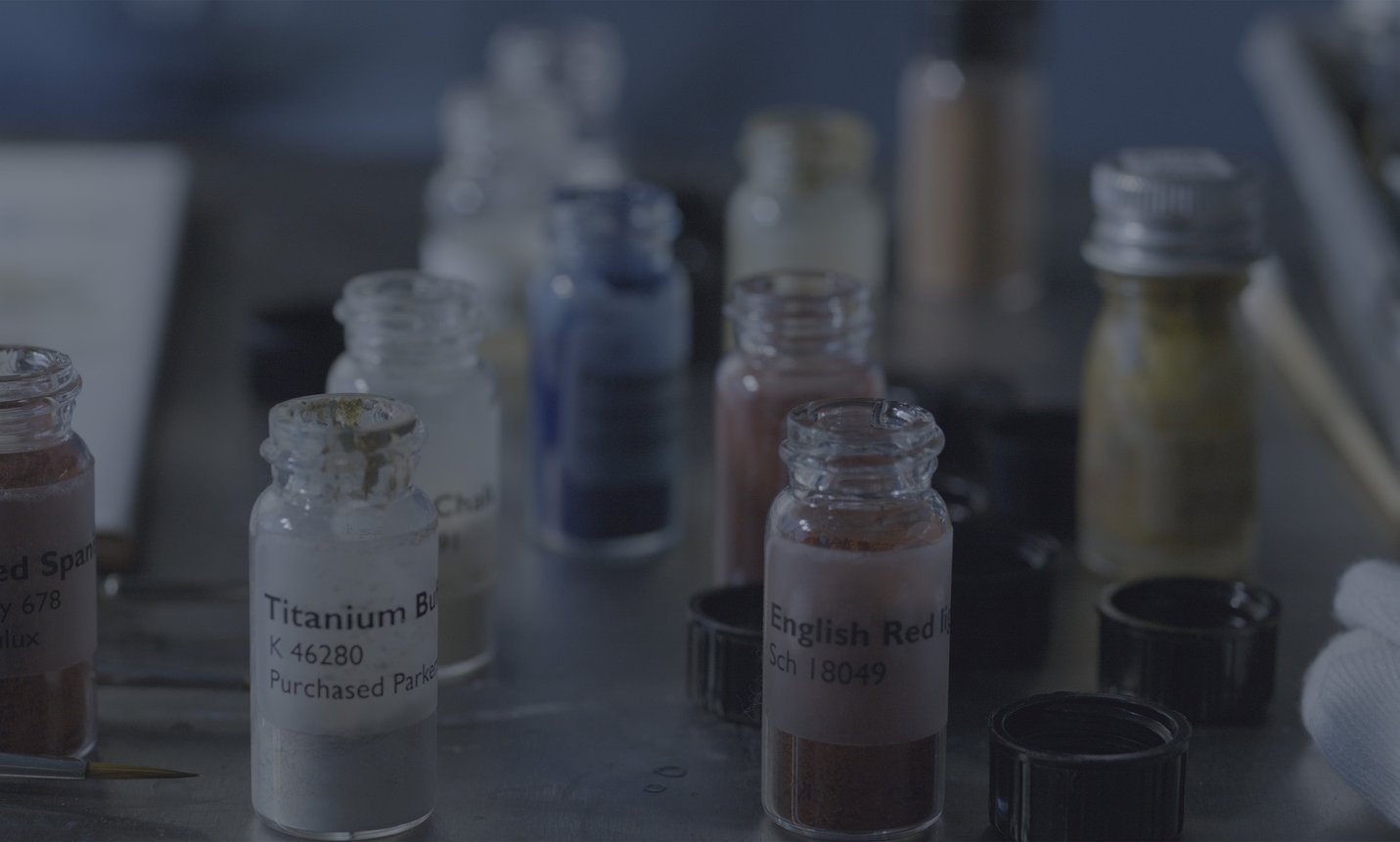 Painting conservation department AGNSW, pigments for retouching - Darling Darling
