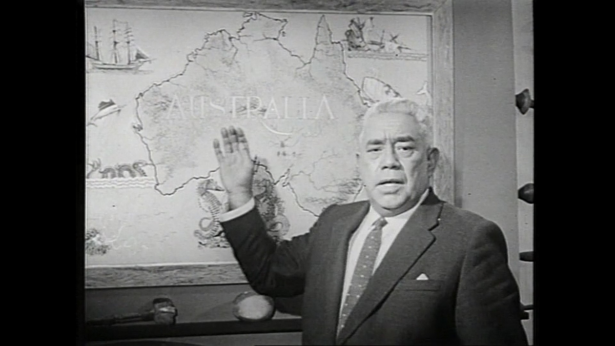 Bill Onus hosting Alcheringa. Australia, 1962. Courtesy ABC Library Sales.