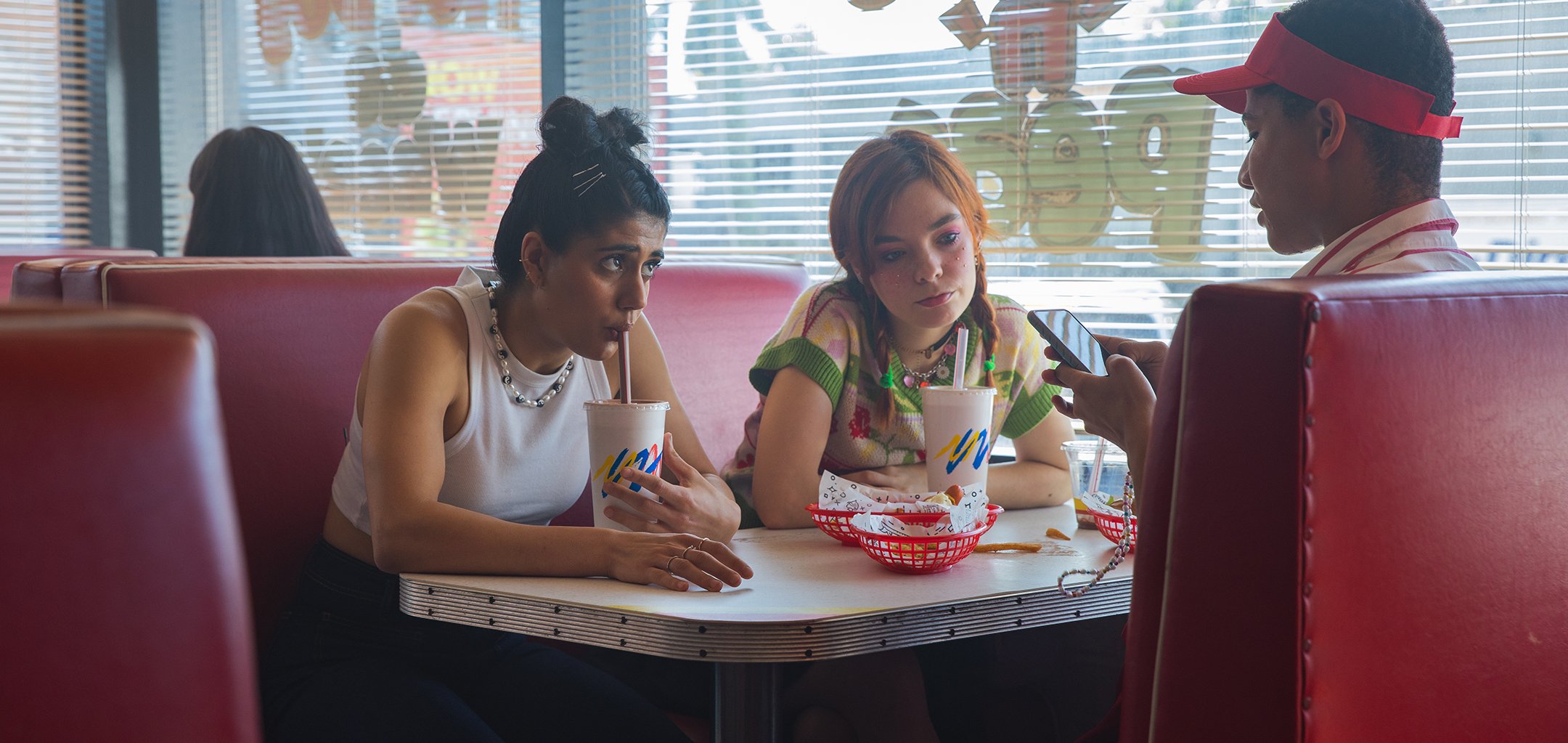 Diner scene - Ayesha Madon and Chloe Hayden in 'Heartbreak High' (2022)