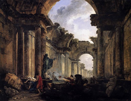 Imaginary View of the Grande Galerie of the Louvre in Ruins