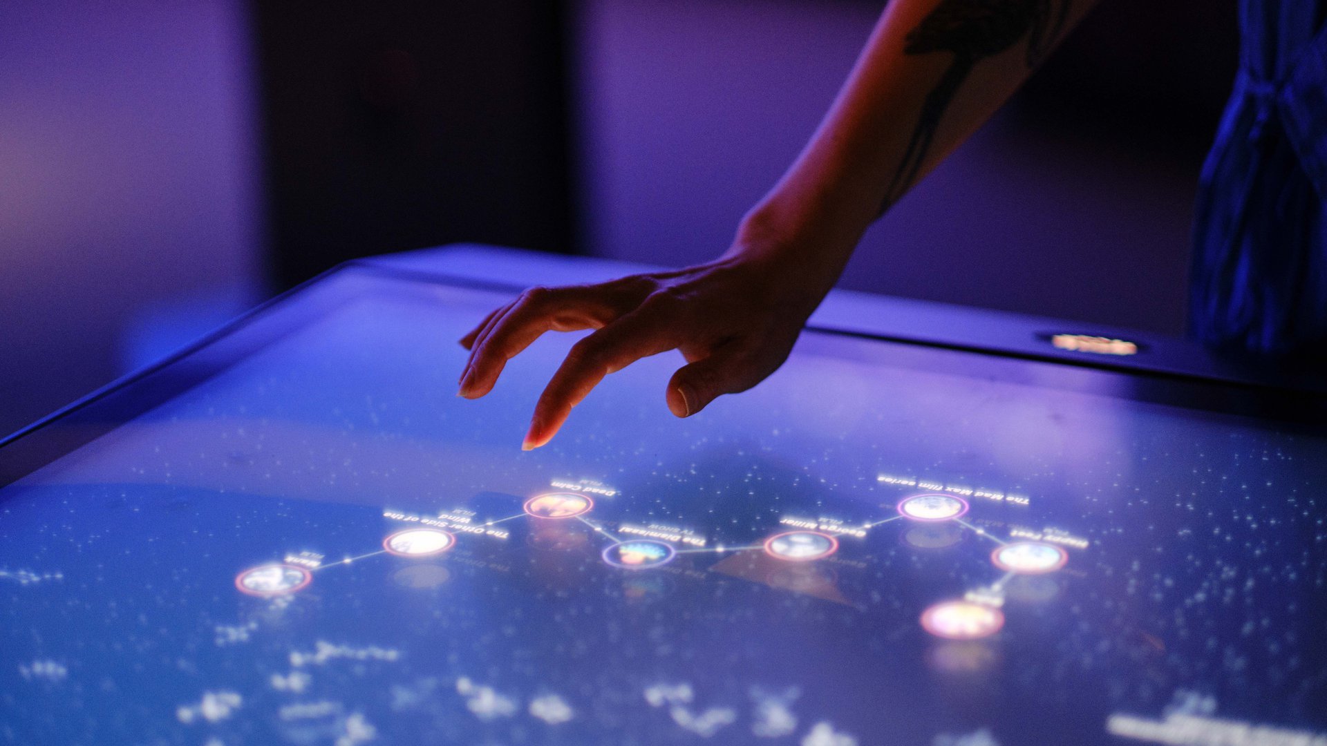 Interacting with the Constellation at ACMI - photograph by Gareth Sobey