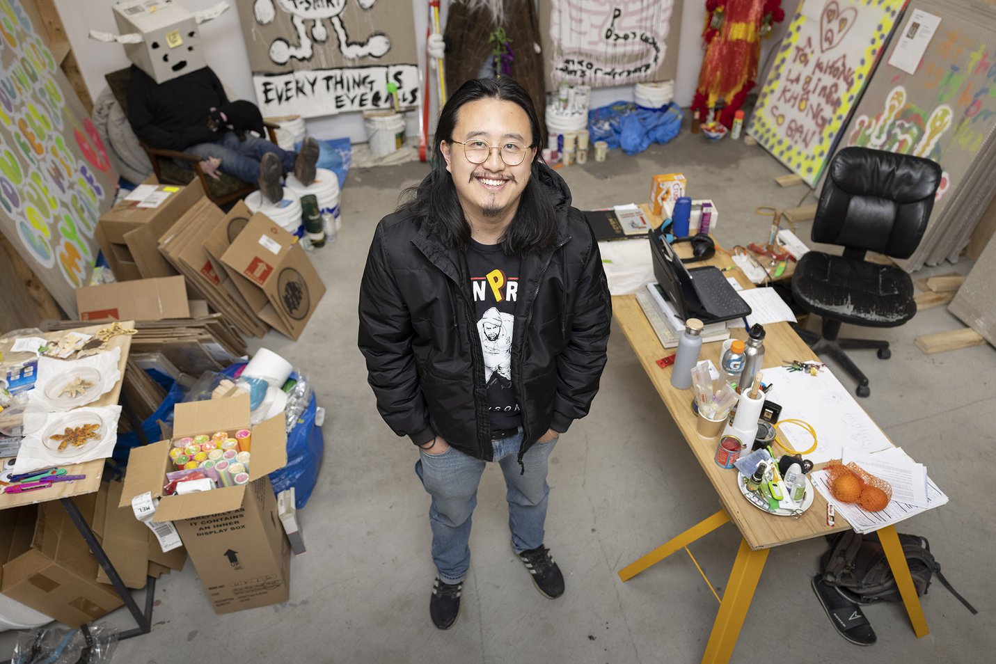 Artist Jason Phu in his studio
