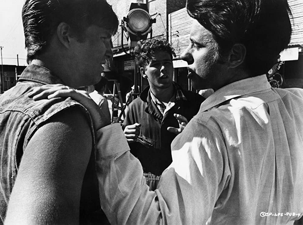 Jeff Bridges, Peter Bogdanovich, and Timothy Bottoms in The Last Picture Show (1971)