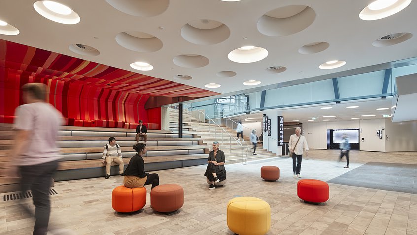 Lightwell at ACMI - staircase and urban lounge
