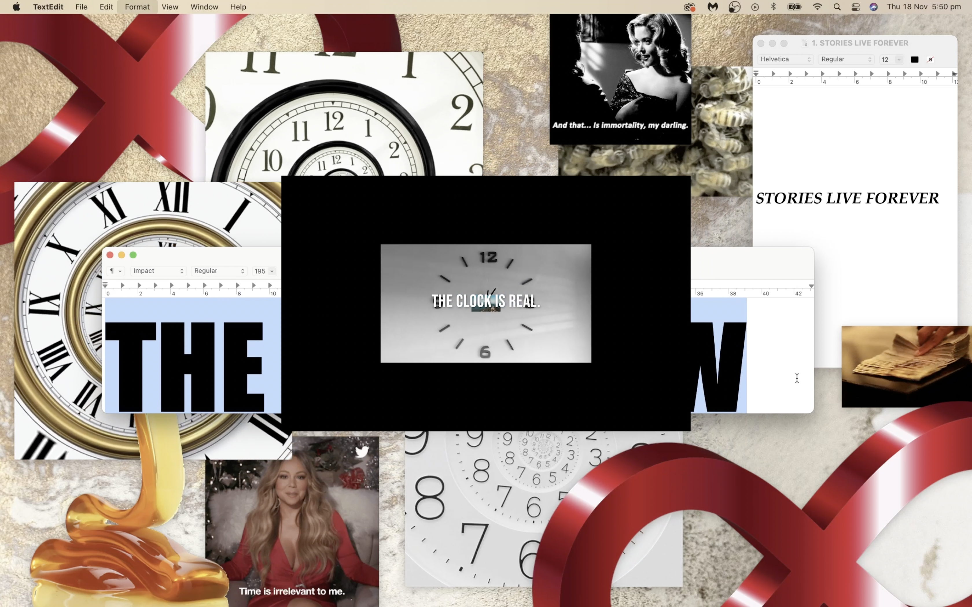 Screen capture from video work The Long Now by artist Xanthe Dobbie