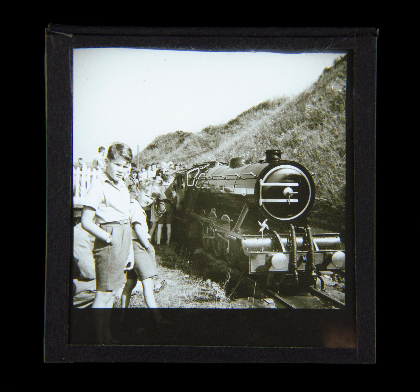 Magic Lantern Slide - Steam engine c1930 photo North Bay railway Scarborough.jpg