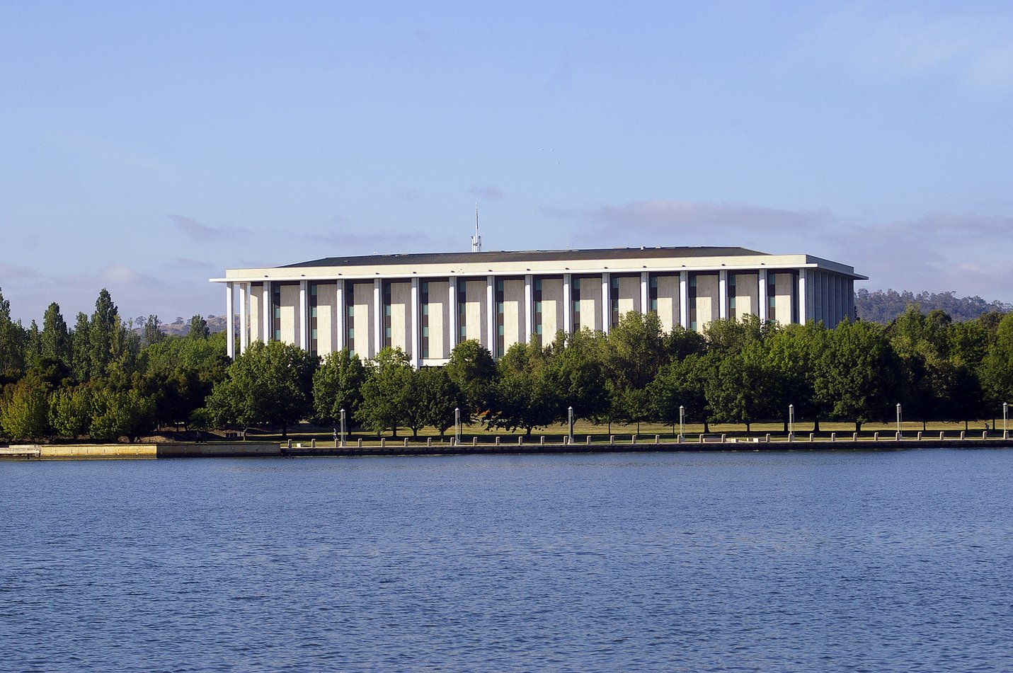 National Library of Australia viewed across Lake Burley Griffin from Commonwealth Park