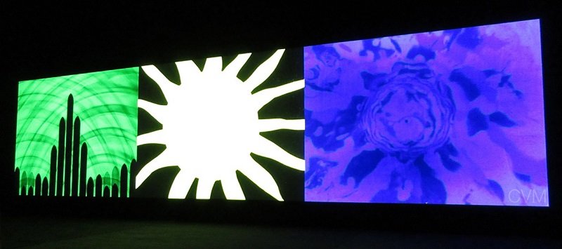 Oskar Fischinger, Raumlichtkunst (1926-2012) Reconstruction by Center for Visual Music (c) Three-screen installation 09