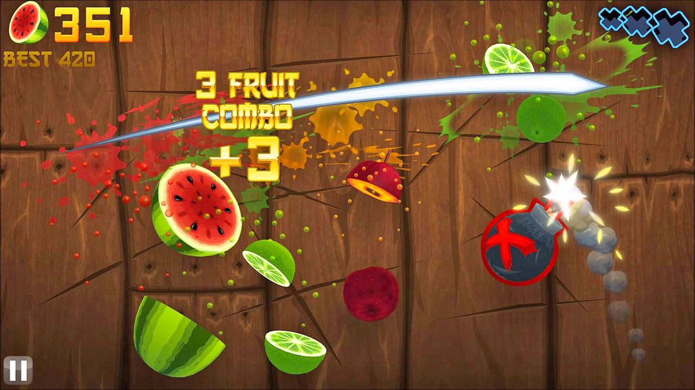 Screenshot from 'Fruit Ninja' (2010)