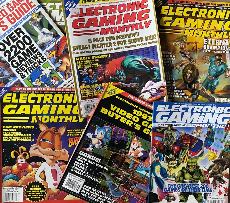 Selection of Electronic Gaming Monthly editions