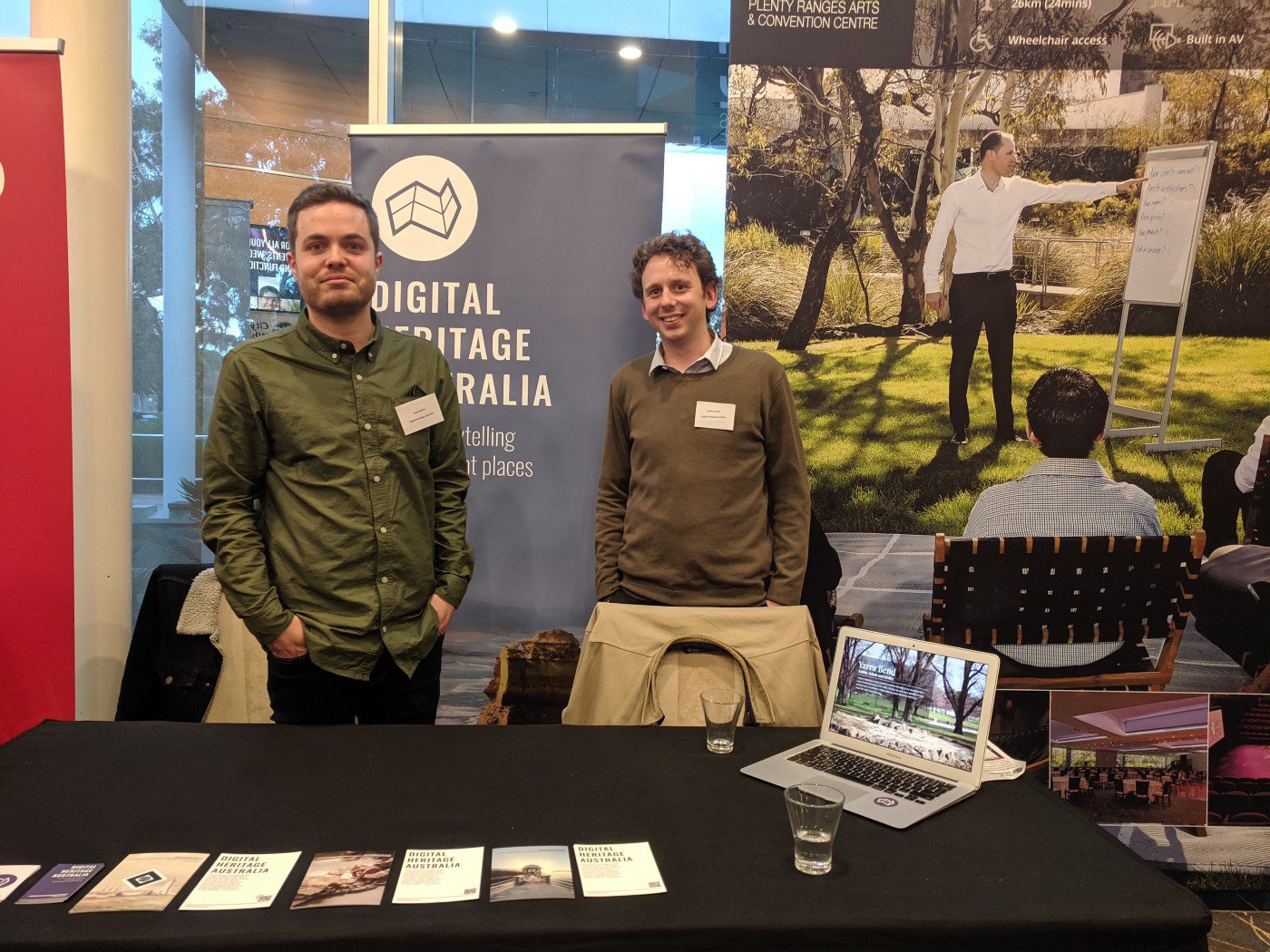 The DHA team at the Victorian Heritage Council Forum in 2019. Jake Smith (left) and Kieran Davis (right)