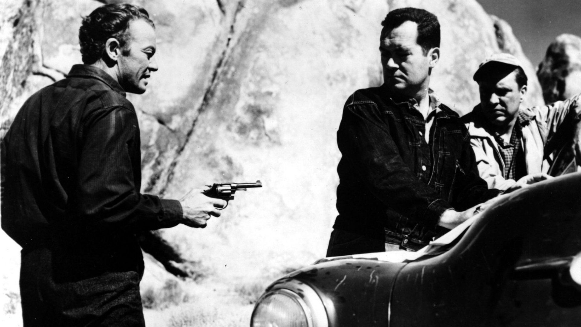 William Talman, Frank Lovejoy and Edmond O'Brien in 'The Hitch-Hiker' (1953)