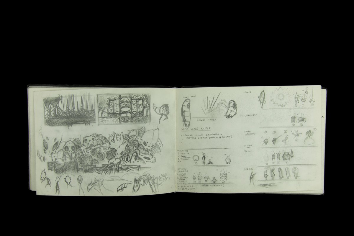 Hollow Knight development sketchbooks (landscape) Team Cherry ACMI collection ACMI Your
